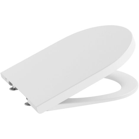 Tapa y asiento de Supralit® para inodoro con caída amortiguada INSPIRA ROUND - ROCA Color: Blanco mate (1/3)