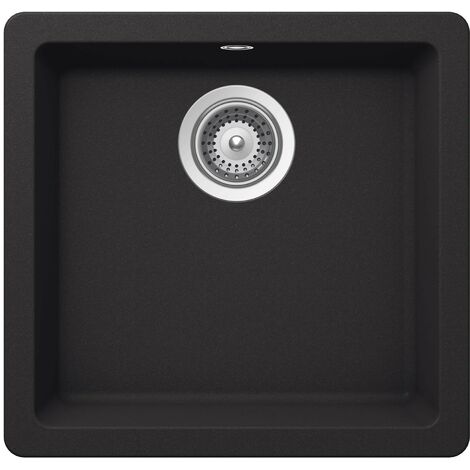 Fregadero de 1 cubeta de QUARZEX® RIGA - ROCA Color: Negro - Medidas: 450x430x200 mm