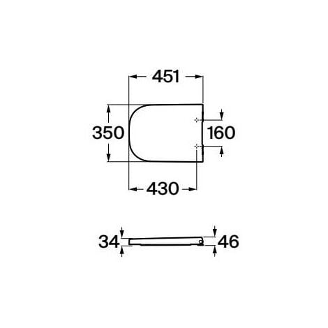 Tapa y asiento de Supralit® para inodoro de tanque bajo THE GAP - ROCA