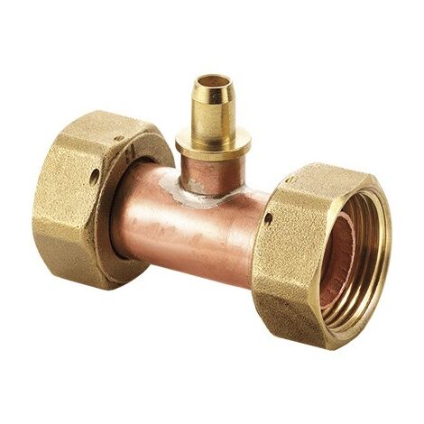 Racor recto doble con purgador H 3/4xH 1/2 - HECAPO