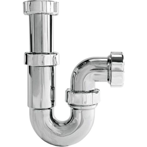 Sifón curvo con racor extensible metalizado R-18L - RIUVERT Medidas: 1.1/4"