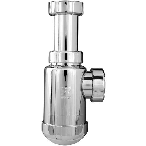 Sifón botella con racor extensible y asiento plano y cónico  R-13L - RIUVERT Medidas: 1.1/4"