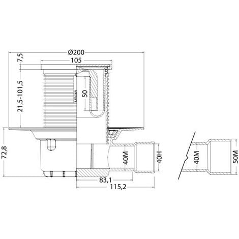 Sumidero sifónico extensible para plato de ducha de obra S-592 - JIMTEN