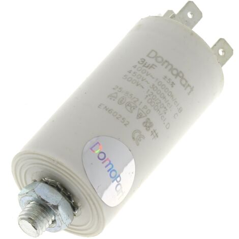 Kondensator 3,3µF Für Rollladenmotoren - 3er Pack Mit Fastonkabelschuhen