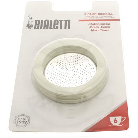 Set Ricambio Per Caffettiera Pedrini Morenita 3 Tazze: 3 Guarnizioni + 1 Filtro, Colore Bianco/argento - 4