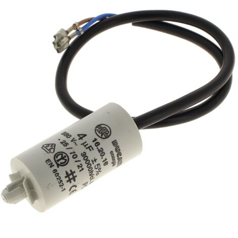 Condensatore 4µf 400v + fili per frigorifero candy