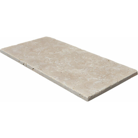 Faïence en travertin crème 20,3x40,6x1,2cm – Style vieilli – 1 m² pour revêtement mural et sol – Résistance à l'eau et à l'huile