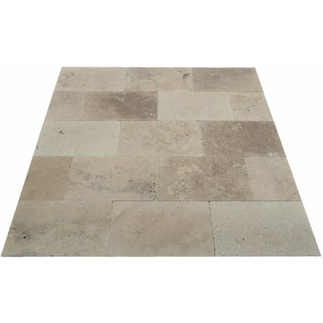 Carrelage Travertin Rustique - Mix Beige - 40,6x61x1,2cm - Vieilli - (1 m²)