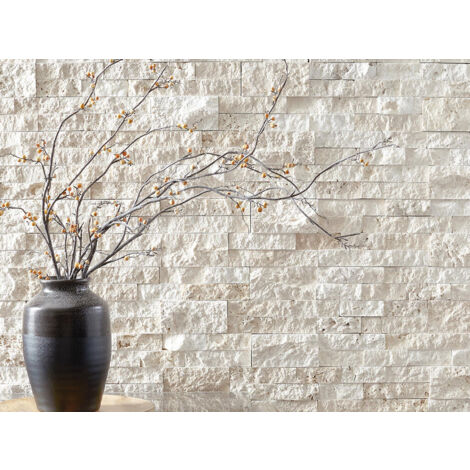 Parement mural - SLIMPANEL - Travertin Classic - Naturelle - 15x60-65x1-2cm en Z