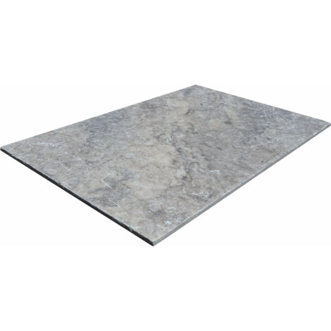 Carrelage Travertin 1er Choix - Silver - 61x91x1,2cm - Vieilli - (1 m²)