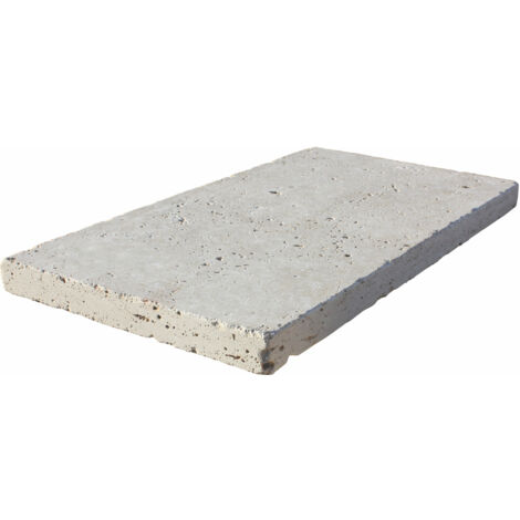 Margelle 3cm Travertin Premier choix - Crème - Vieilli - 33x61x3cm BD - Vendu à la pièce