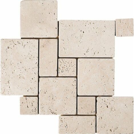 Mosaïque Travertin Premier choix - Crème - Vieilli - Mini Opusx1cm
