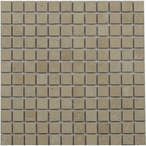 Mosaïque Travertin Premier choix - Mix Beige - Vieilli - 2,3x2,3x1cm
