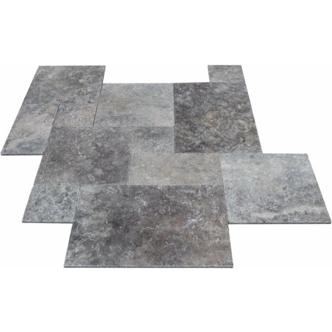 Carrelage Travertin 1er Choix - Silver - Big Opus x1,5cm - Vieilli - (1,67 m²)