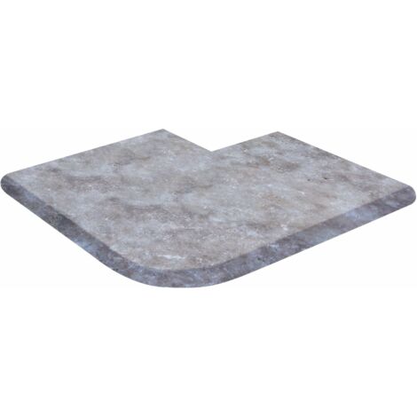 Margelle 3cm Travertin Premier choix - Silver - Vieilli - AR 33x3cm BD - Vendu à la pièce