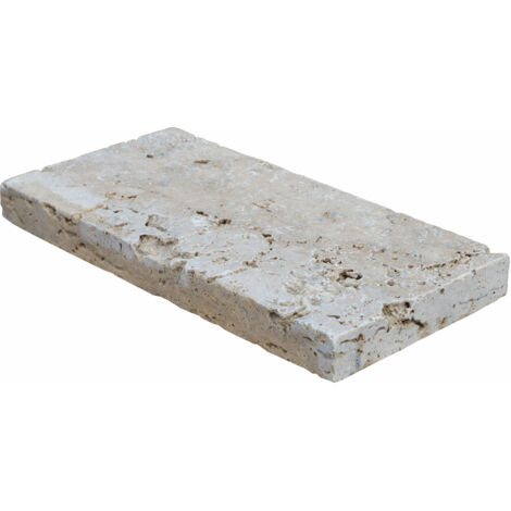 Dalles et Pavés Travertin Rustique - Mix Beige - 15x30x3cm - Vieilli - (1 m²)