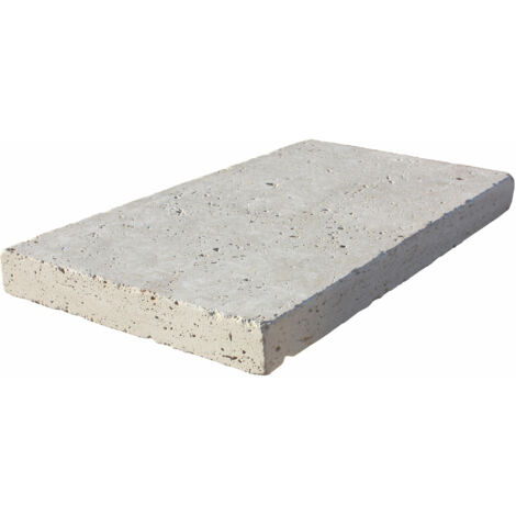 Margelle 5cm Travertin Premier choix - Crème - Vieilli - AS 33x5cm BR - Vendu à la pièce