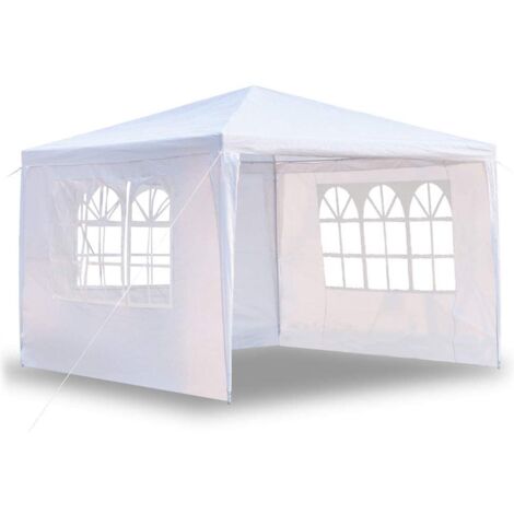 MaxxGarden Gazebo - Carpa para Fiestas - 3 x 4 m, 12 m² - Cenador de jardin - Tienda de Fiesta - Carpa Pop up - con 4 Paredes Laterales enrollables - UV 50+ - Blanco