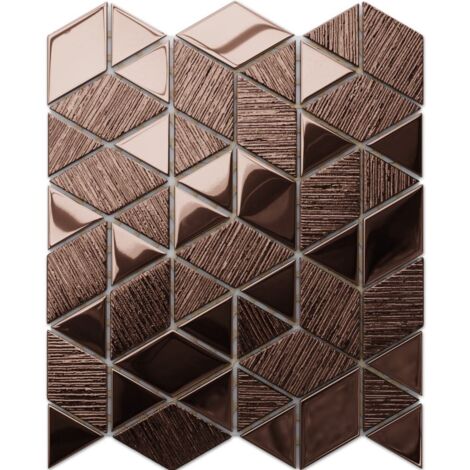 Mosaïque de salle de bain ou cuisine en cuivre - 26,3 x 30,3 cm
