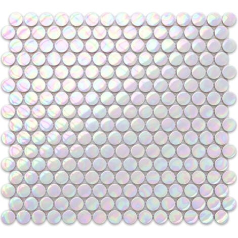 Mosaïque en céramique sur maille pour salle de bain ou cuisine 31.7cm x 29.3cm - Rainbow Bubbles