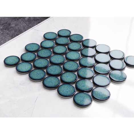Mosaïque en céramique sur maille pour salle de bain ou cuisine 30.6 cm x 26.5 cm - Adriatic Breeze