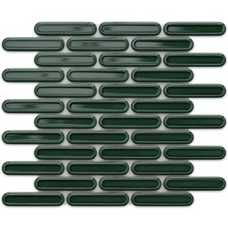 Mosaïque en céramique sur maille pour salle de bain ou cuisine 30cm x 30.5cm - Emerald Savoiardi