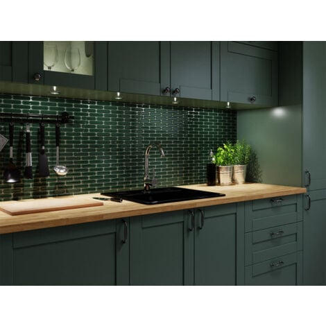 Mosaïque en céramique sur maille pour salle de bain ou cuisine 30cm x 30.5cm - Emerald Savoiardi