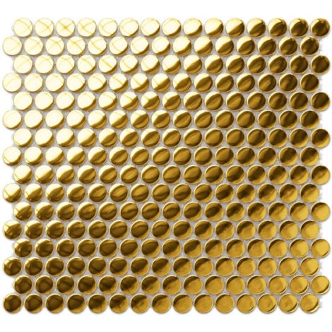 Mosaïque en céramique sur maille pour salle de bain ou cuisine 31.7cm x 29.3cm - Golden Drops