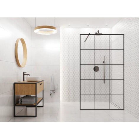 Mosaïque en céramique sur maille pour salle de bain ou cuisine 30.5cm x 26.5cm - White Geometric Cubes