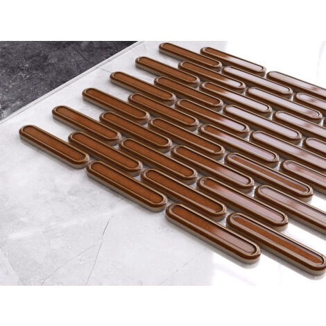 Mosaïque en céramique sur maille pour salle de bain ou cuisine 30cm x 30.5cm - Caramel Savoiardi