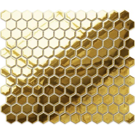 Ilcom – Mosaïque en céramique sur maille 30cm x 26cm – Antidérapante et résistante aux hautes températures – Facile à couper pour murs et sols - 26xcm