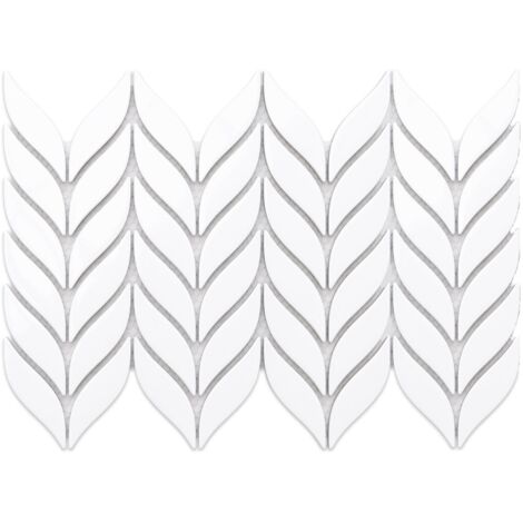 Mosaïque en céramique sur maille pour salle de bain ou cuisine 26.5 cm x 22.5 cm - White Sparrow