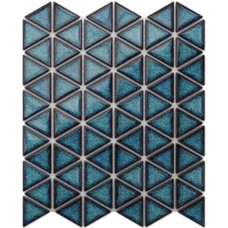 Mosaïque en céramique sur maille pour salle de bain ou cuisine 26.3cm x 30.3cm - Adriatic Triangular Blanket