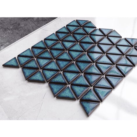 Mosaïque en céramique sur maille pour salle de bain ou cuisine 26.3cm x 30.3cm - Adriatic Triangular Blanket
