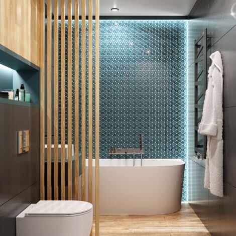 Mosaïque en céramique sur maille pour salle de bain ou cuisine 26.3cm x 30.3cm - Adriatic Triangular Blanket