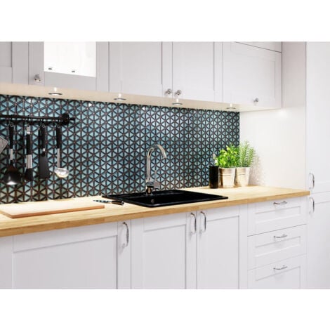 Mosaïque en céramique sur maille pour salle de bain ou cuisine 26.3cm x 30.3cm - Adriatic Triangular Blanket