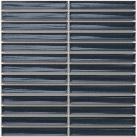 Mosaïque en céramique sur maille pour salle de bain ou cuisine 29.6cm x 30cm - Jeans
