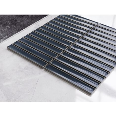 Mosaïque en céramique sur maille pour salle de bain ou cuisine 29.6cm x 30cm - Jeans