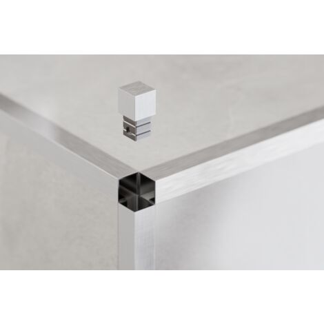 Version angulaire pour profilés en acier inoxydable polis QS 1.2cm - Argent satiné (1/5)