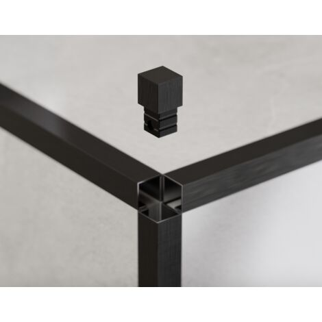 Version angulaire pour profilés en acier inoxydable polis QS 1.2cm - noir satiné (1/5)