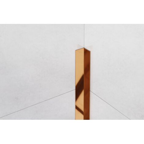 Angle intérieur en acier inoxydable Profil Li 2cm x 244cm - Cuivre brillant (1/3)