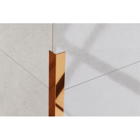 Profilé en L en acier inoxydable 2cm x 270cm - Cuivre brillant (1/4)