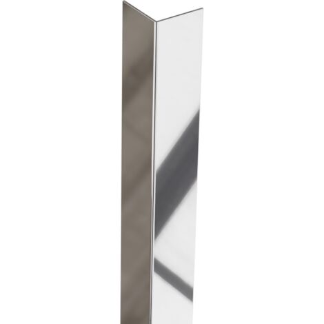Profilé en L en acier inoxydable 1cm x 270cm - Argent brillant