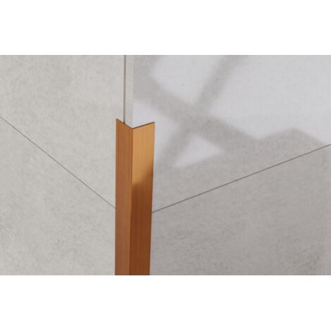 Profilé d’angle en acier inoxydable 2cm x 270cm - Cuivre satiné (1/4)