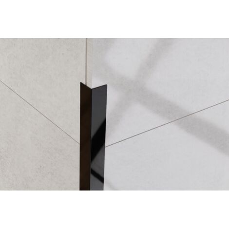 Profilé en L en acier inoxydable 1cm x 270cm - Noir brillant (1/4)