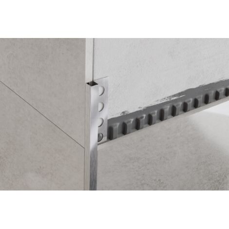 Profil QS décoratif en acier inoxydable pour carreaux 1.2cm x 270cm - argent satiné