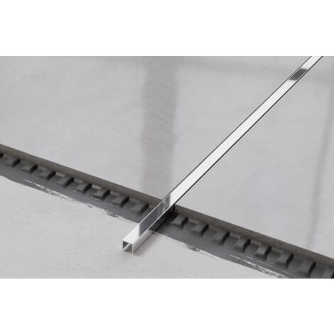 Acier inoxydable raccordement au sol U-profil pour carreaux 1cm x 244cm - argent brillant (1/3)
