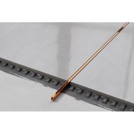 Acier inoxydable U-profil de liaison au sol pour tuiles 0.5cm x 270cm - cuivre poli