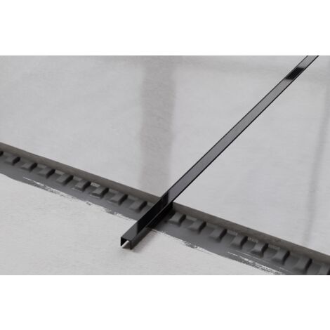 Acier inoxydable U-profil de liaison au sol pour carreaux 1cm x 244cm - noir brillant