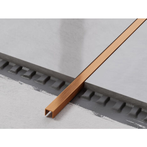Acier inoxydable raccordement au sol U-profil pour carreaux 1cm x 270cm - cuivre satiné